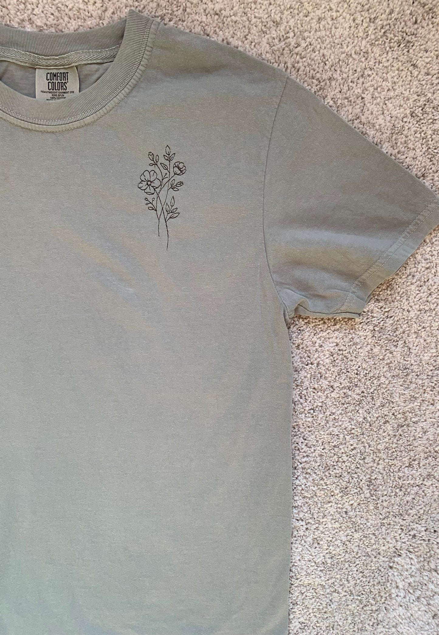 Flower Embroidered T-Shirt